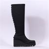 Marco Moreo Liege Studed Knee High Wedge - Black Stretch
